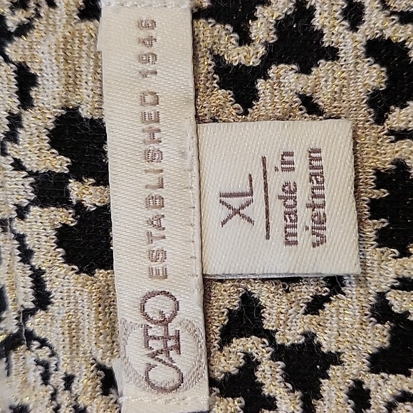 CATO XL cream black with gold threading midi dress - Picture 4 of 6